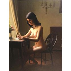 REZA SAMIMI O/C SEATED NUDE (1919-1991) PERSIAN