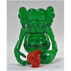 KAWS X Bounty Hunter Skull-Kun Green Toy Sculpture