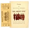 Image 1 : 'All About Eve'' premiere ticket and program.