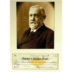 BENJAMIN HARRISON  signed cheque.