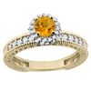 Image 1 : 0.77 CTW Citrine & Diamond Ring 14K Yellow Gold - REF-65H7M