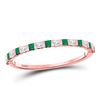 Image 1 : Emerald Diamond Alternating Stackable Band Ring 1/3 Cttw 10kt Rose Gold