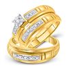 Image 1 : His & Hers Diamond Solitaire Matching Bridal Wedding Ring Band Set 1/6 Cttw 10kt Yellow Gold