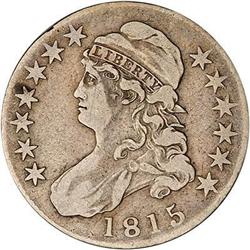 1815 Capped Bust Half Dollar. 5 over 2 RAW Fine O-101
