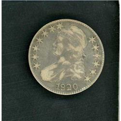 1820 Capped Bust 50C large date RAW VF25 O-106