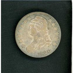 1820 Capped Bust 50C No serifs on E's RAW VF25 O-107