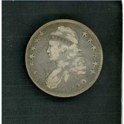 1820 Capped Bust 50C 20 over 19. Square 2 RAW F15 O-101