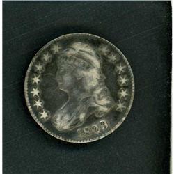 1823 Capped Bust Half Dollar. Ugly 3 RAW VF25 O-110a