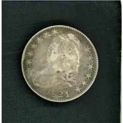 1824 Capped Bust 50C 1824 over date RAW F15 O-103