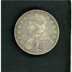 1824 Capped Bust Half Dollar. 4 over 4 RAW VF12 O-109