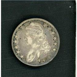 1827 Capped Bust 50C Curl base 2 RAW VF20 0-146