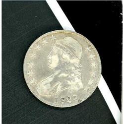 1829 Capped Bust Half Dollar. 9 over 7 RAW VF O-101a