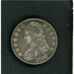1830 Capped Bust Half Dollar. Large 0 RAW EF40 O-121