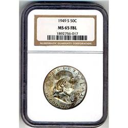 1949-S Franklin Half Dollar NGC MS65FBL