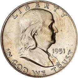 1951-D Franklin Half Dollar PCGS MS66FBL