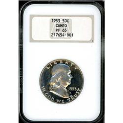 1953 Franklin Half Dollar NGC PF65 CAMEO