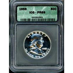 1955 Franklin Half Dollar ICG PR69