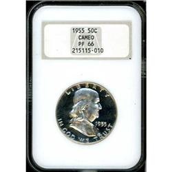 1955 Franklin Half Dollar NGC PF66 CAMEO