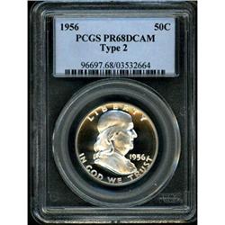 1956 Franklin Half Dollar. Type 2 PCGS PR68DCAM