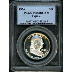 1956 Franklin Half Dollar. Type 2 PCGS PR68DCAM