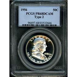 1956 Franklin Half Dollar. Type 2 PCGS PR68DCAM