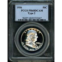 1956 Franklin Half Dollar. Type 2 PCGS PR68DCAM