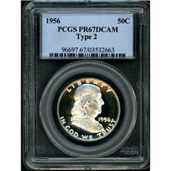 1956 Franklin Half Dollar. Type 2 PCGS PR67DCAM
