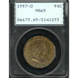 1957-D Franklin Half Dollar. PCGS MS65