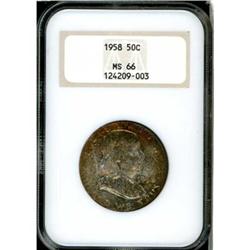 1958 Franklin Half Dollar NGC MS66