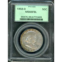 1958-D Franklin Half Dollar PCGS MS66FBL