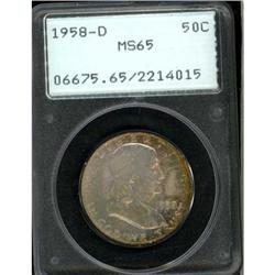 1958-D Franklin Half Dollar PCGS MS65