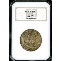 1962-D Franklin Half Dollar NGC MS65