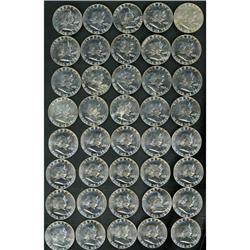 Lot of Six Franklin Half Dollar BU Rolls