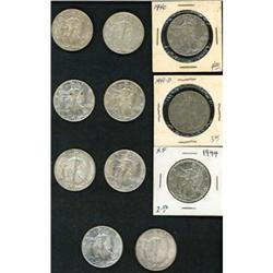 Lot of Twernty Five Half Dollars: 1940-1963-D Raw