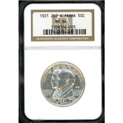 1921 Alabama Half Dollar, with 2 x 2 NGC MS64