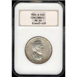 1936-S Cincinnati Music Center Half Dollar NGC MS64