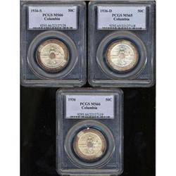 1936 Columbia PDS Set PCGS Various Grades