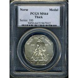 1925 Norse American Medal. Thick silver. PCGS MS64