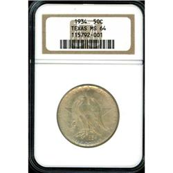 1934 Texas Half Dollar NGC MS64