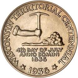 1936 Wisconsin Half Dollar PCGS MS65