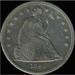 1840 Liberty Seated Dollar RAW