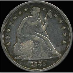 1843 Liberty Seated Dollar RAW
