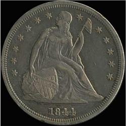 1844 Liberty Seated Dollar RAW