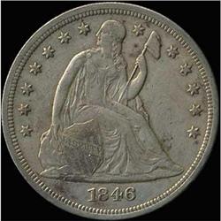 1846 Liberty Seated Dollar RAW