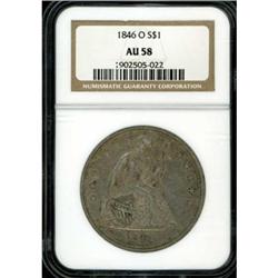 1846-O Liberty Seated Dollar NGC AU58
