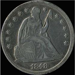 1848 Liberty Seated Dollar RAW
