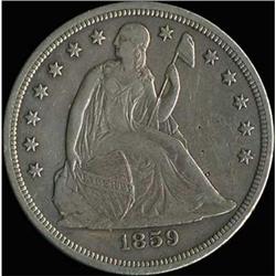 1859-S Liberty Seated Dollar RAW
