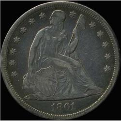 1861 Liberty Seated Dollar RAW