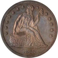 1865 Liberty Seated Dollar PCGS PR63