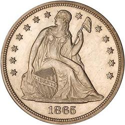 1865 Liberty Seated Dollar NGC MS65